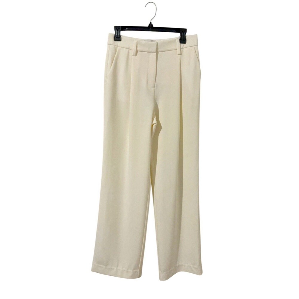 NWT Reformation Women's Pleated Front Wide Leg Pants Ivory Size 4